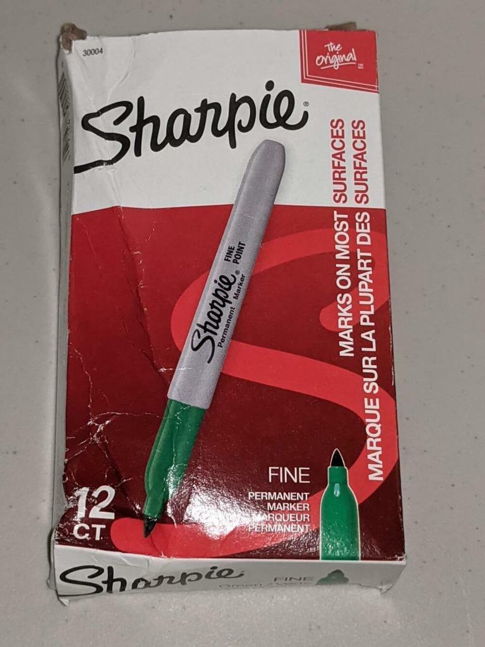 Sharpie 12 Ct Permanent Marker Green Fine #30004 New -072117